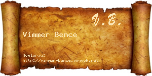 Vimmer Bence névjegykártya